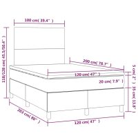 vidaXL Ramsäng med madrass & LED vit 120x200 cm konstläder - Bild 8