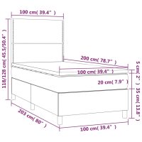 vidaXL Ramsäng med madrass & LED vit 100x200 cm konstläder - Bild 8