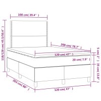 vidaXL Ramsäng med madrass & LED vit 120x200 cm konstläder - Bild 8