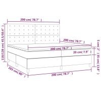 vidaXL Ramsäng med madrass & LED grå 200x200 cm konstläder - Bild 8