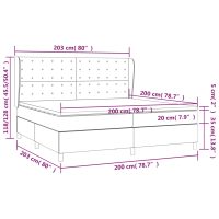 vidaXL Ramsäng med madrass grå 200x200 cm konstläder - Bild 7