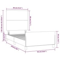 vidaXL Sängram med huvudgavel mörkbrun 90x200 cm tyg - Bild 12