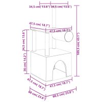 vidaXL Klösträd med sisalpelare gräddvit 109,5 cm - Bild 6