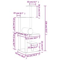 vidaXL Klösträd med sisalpelare gräddvit 136 cm - Bild 8