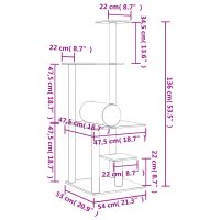 vidaXL Klösträd med sisalpelare mörkgrå 136 cm - Bild 8