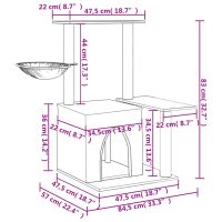 vidaXL Klösträd med sisalpelare gräddvit 83 cm - Bild 9