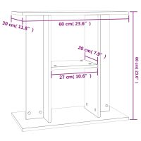 vidaXL Akvariebänk rökfärgad ek 60x30x60 cm konstruerat trä - Bild 8