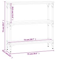 vidaXL Avlastningsbord rökfärgad ek 75x22,5x75 cm konstruerat trä - Bild 9