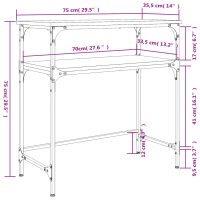 vidaXL Avlastningsbord sonoma-ek 75x35,5x75 cm konstruerat trä - Bild 9