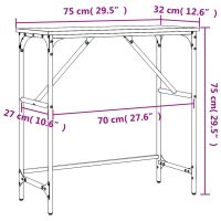 vidaXL Avlastningsbord brun ek 75x32x75 cm konstruerat trä - Bild 9