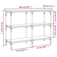 vidaXL Konsolbord svart 100x29x75 cm konstruerat trä - Bild 9