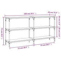 vidaXL Avlastningsbord brun ek 150x29x75 cm konstruerat trä - Bild 9