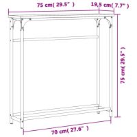 vidaXL Avlastningsbord rökfärgad ek 75x19,5x75 cm konstruerat trä - Bild 9