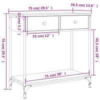 vidaXL Konsolbord svart 75x34,5x75 cm konstruerat trä - Bild 11