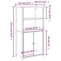 vidaXL Skåp svart 62x36x121,5 cm konstruerat trä - Bild 10