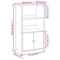 vidaXL Skåp brun ek 62x32x103,5 cm konstruerat trä - Bild 10