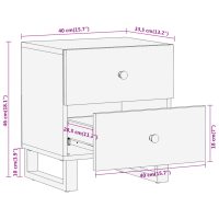 vidaXL Sängbord brun och svart massivt mangoträ - Bild 11