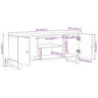 vidaXL Tv-bänk brun och svart 105x33,5x46 cm massivt mangoträ - Bild 11