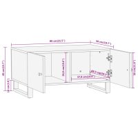 vidaXL Soffbord brun och svart 80x50x40 cm massivt mangoträ - Bild 11