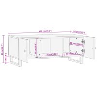 vidaXL Soffbord brun och svart 100x54x40 cm massivt mangoträ - Bild 11