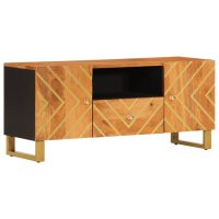 vidaXL Tv-bänk brun och svart 105x33,5x46 cm massivt mangoträ - Bild 2