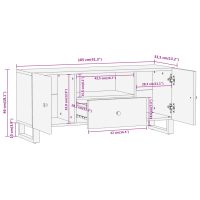 vidaXL Tv-bänk brun och svart 105x33,5x46 cm massivt mangoträ - Bild 11