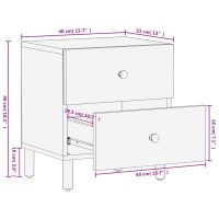 vidaXL Sängbord 2 st svart 40x33x46 cm massivt mangoträ - Bild 11