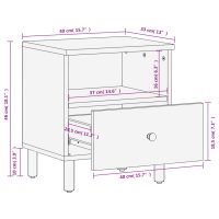 vidaXL Sängbord 2 st svart 40x33x46 cm massivt mangoträ - Bild 11