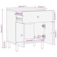 vidaXL Sängbord svart 50x33x60 cm massivt mangoträ - Bild 11