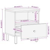 vidaXL Nattduksbord 2 st 40x33x46 cm massivt mangoträ - Bild 11