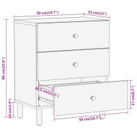 vidaXL Sängbord 50x33x60 cm massivt mangoträ - Bild 10