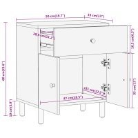 vidaXL Sängbord 50x33x60 cm massivt mangoträ - Bild 11