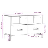 vidaXL Tv-bänk rökfärgad ek 80x36x50 cm konstruerat trä - Bild 12