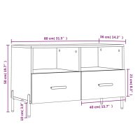 vidaXL Tv-bänk vit 80x36x50 cm konstruerat trä - Bild 12