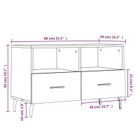 vidaXL Tv-bänk svart 80x36x50 cm konstruerat trä - Bild 12