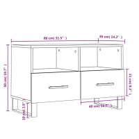 vidaXL Tv-bänk rökfärgad ek 80x36x50 cm konstruerat trä - Bild 12