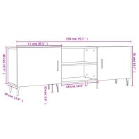 vidaXL Tv-bänk vit högglans 150x30x50 cm konstruerat trä - Bild 12