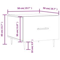 vidaXL Soffbord betonggrå 50x50x40 cm konstruerat trä - Bild 12