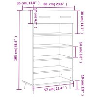 vidaXL Skohylla sonoma-ek 60x35x105 cm konstruerat trä - Bild 12