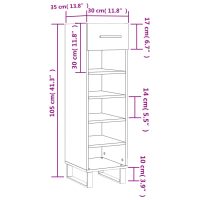 vidaXL Skohylla rökfärgad ek 30x35x105 cm konstruerat trä - Bild 12