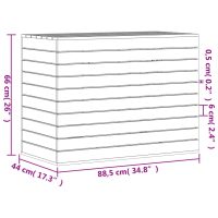 vidaXL Tvättkorg vit 88,5x44x66 cm massiv furu - Bild 10