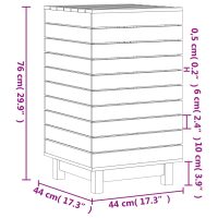 vidaXL Tvättkorg vit 44x44x76 cm massiv furu - Bild 10