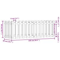 vidaXL Odlingslåda med staket-design vit 150x50x50 cm massiv furu - Bild 9