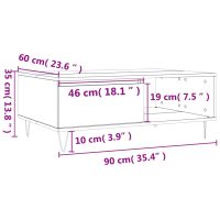 vidaXL Soffbord rökfärgad ek 90x60x35 cm konstruerat trä - Bild 11