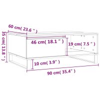 vidaXL Soffbord rökfärgad ek 90x60x35 cm konstruerat trä - Bild 11