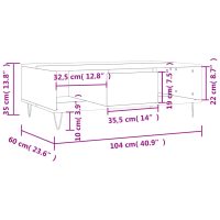 vidaXL Soffbord vit 104x60x35 cm konstruerat trä - Bild 11