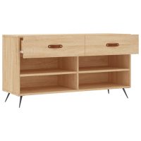 vidaXL Skobänk sonoma-ek 102x35x55 cm konstruerat trä - Bild 5