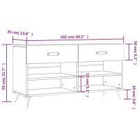 vidaXL Skobänk rökfärgad ek 102x35x55 cm konstruerat trä - Bild 12