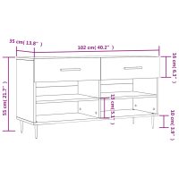 vidaXL Skobänk vit 102x35x55 cm konstruerat trä - Bild 12