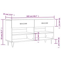 vidaXL Skobänk vit 102x35x55 cm konstruerat trä - Bild 12